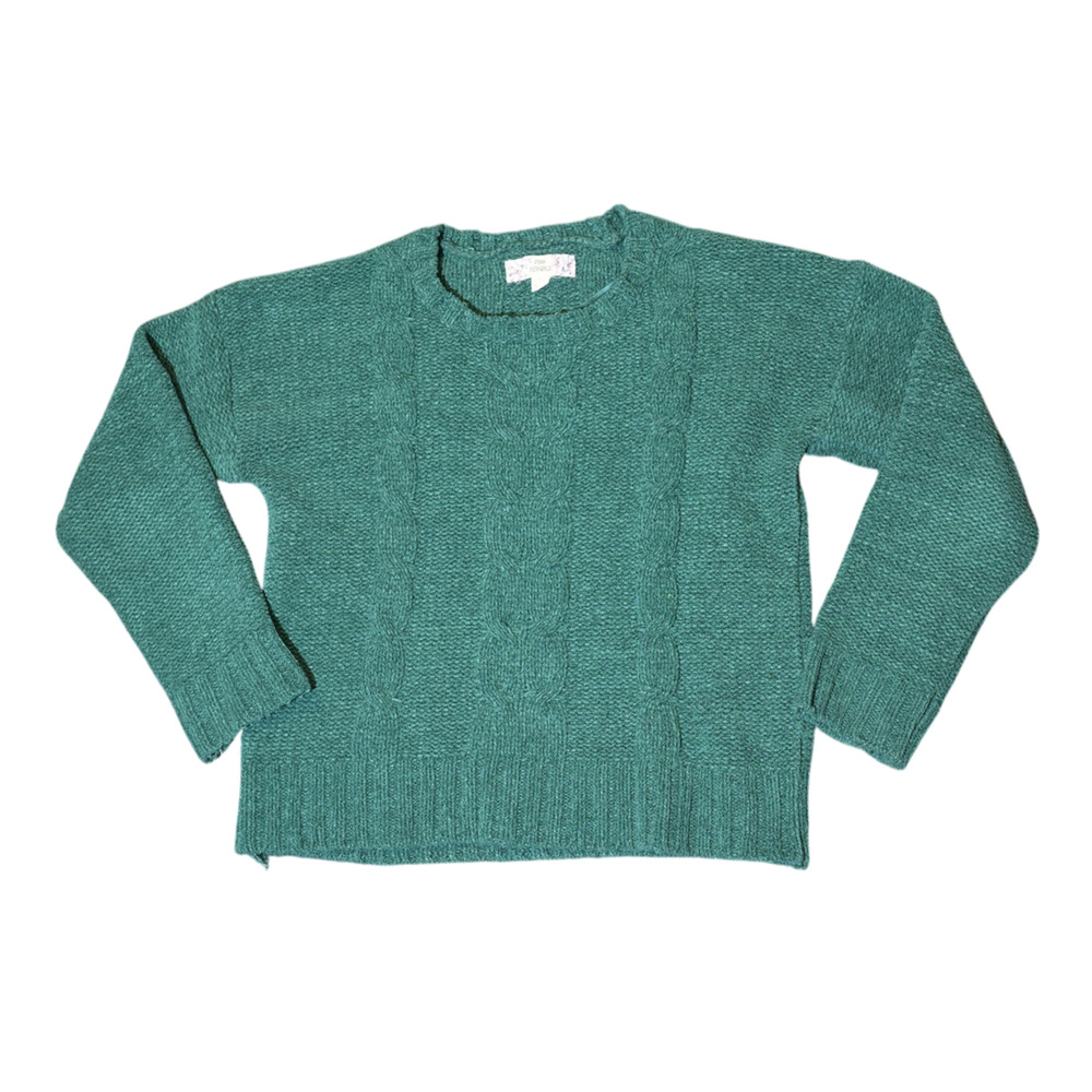 Pink Republic Chunky Knit Emerald Sweater Sz Junior XL Round Neck Dolman Sleeve